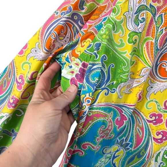 3x xxxl Lauren Ralph Lauren Multi Color Paisley Pattern Button Down Shirt cotton - Picture 4 of 16